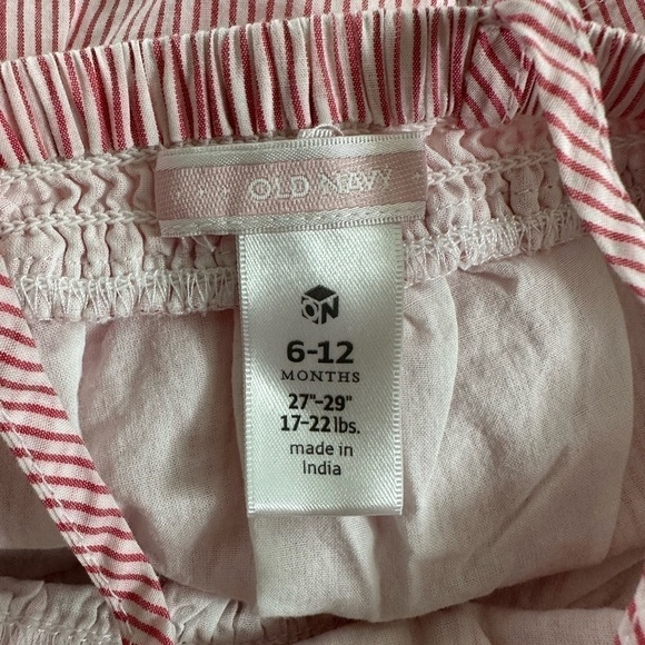 Old Navy Girls Red and White Striped Ruffle Spaghetti Strap Tank Top Size 12M - Picture 7 of 10